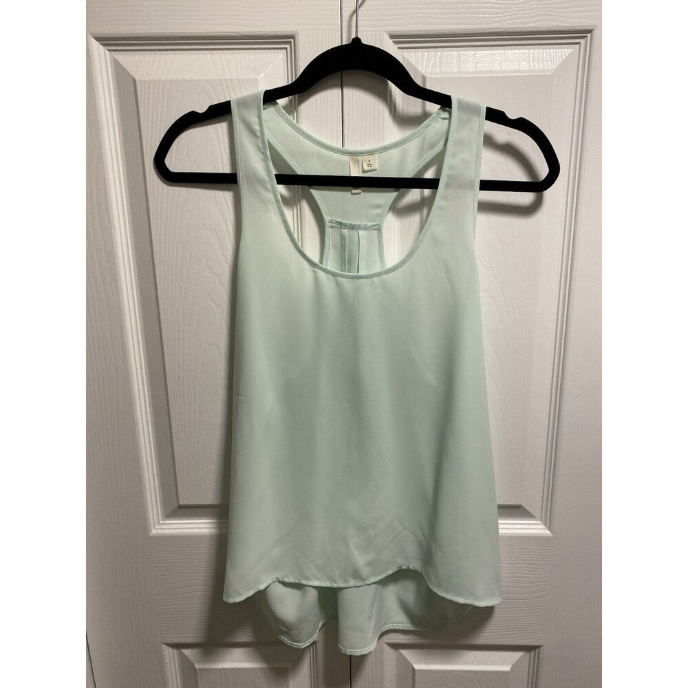 Frenchi Womens Size Small Scoop Neck Racerback Tank Top Seafoam Green